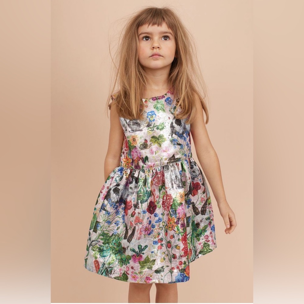 NATHALIE LÉTÉ x H&M Whimsical Animals Spring Jacquard Sleeveless Dress NWOT 4-5Y